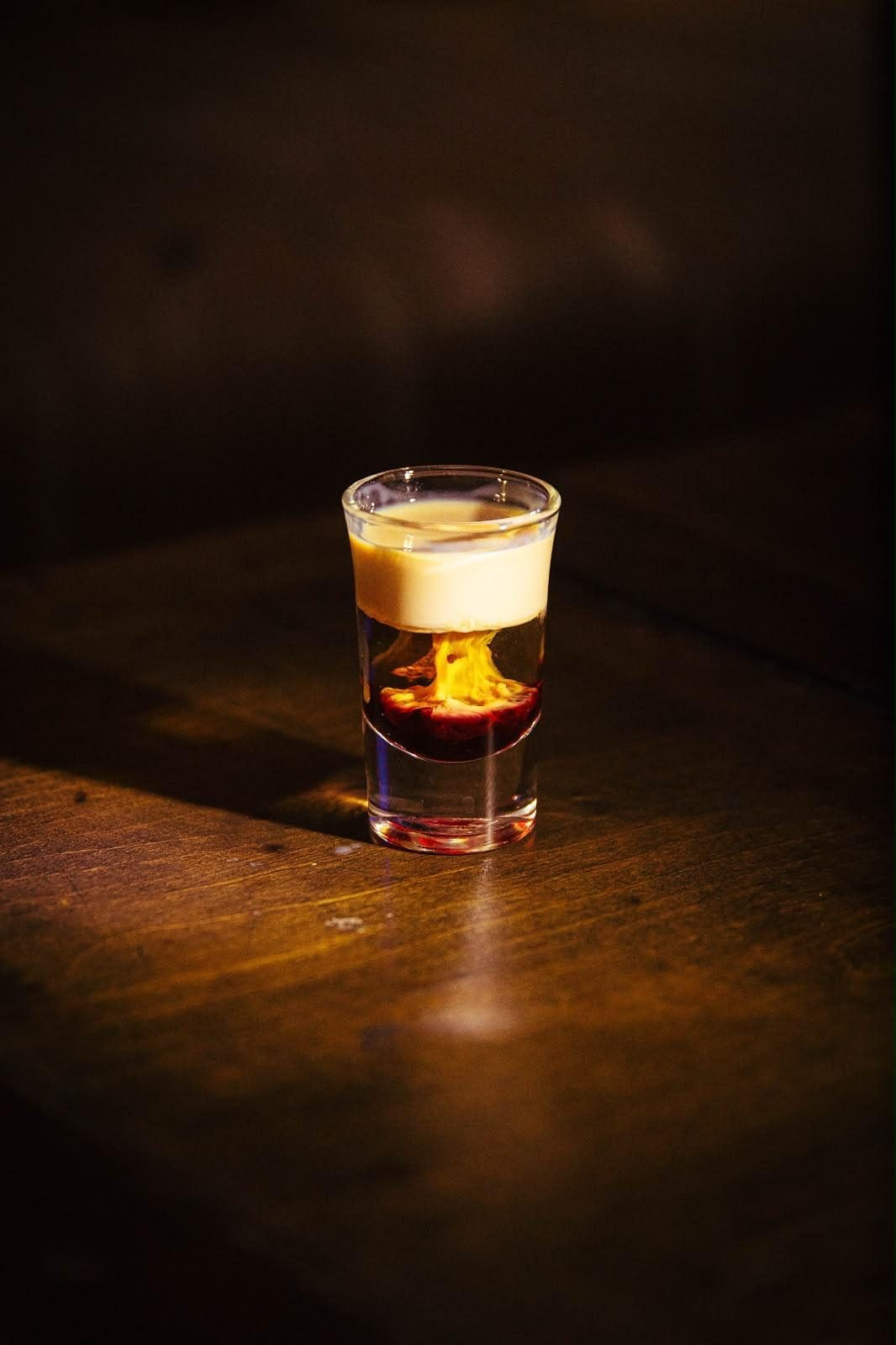 Layered shooter served at the bar